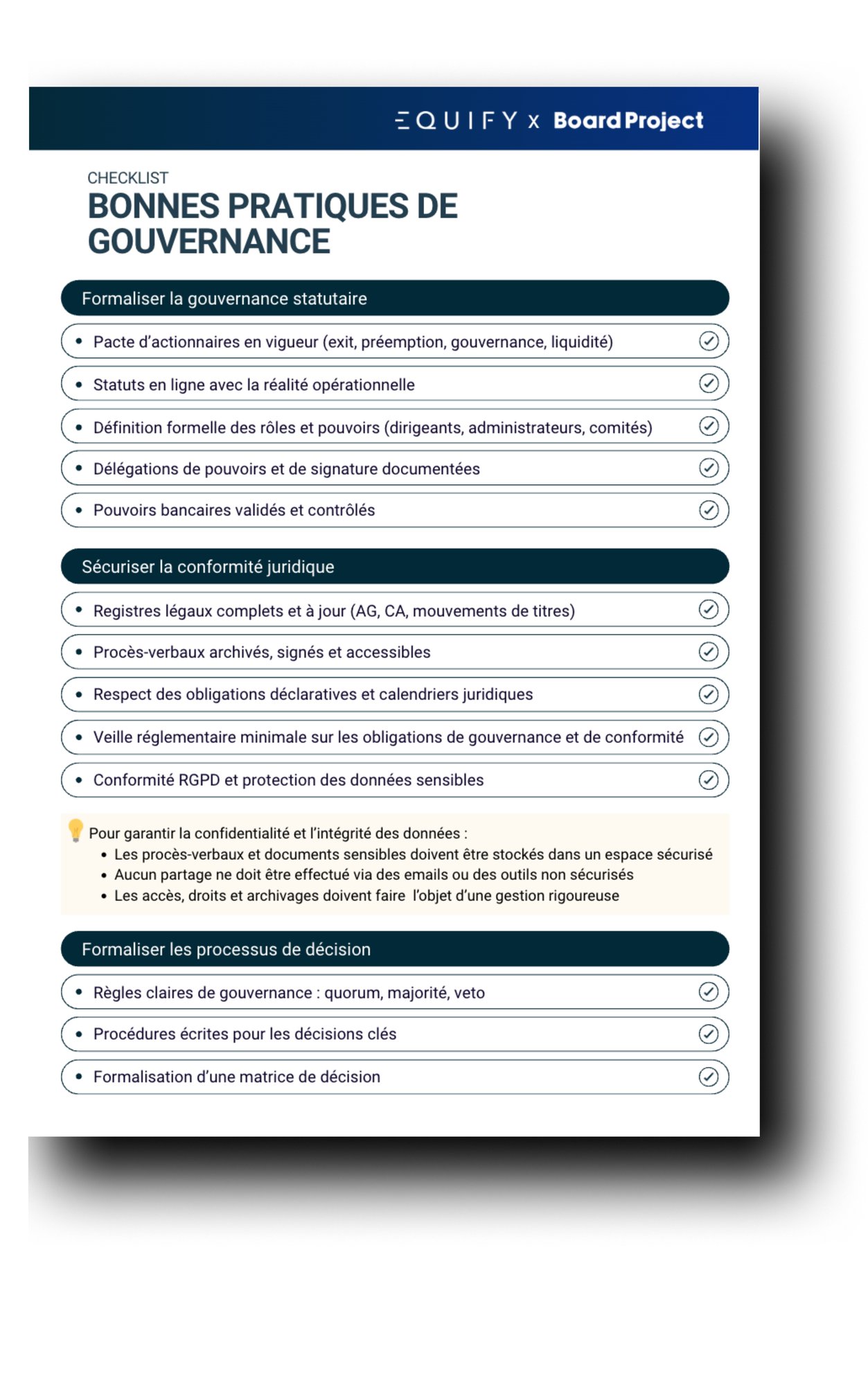 Checklist bonnes pratiques